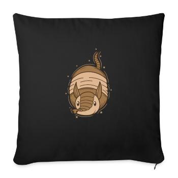 Armadillo nature desert savanna - Sofa pillowcase 17,3'' x 17,3'' (45 x 45 cm) - black - Front