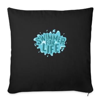 Nageur pour la vie Sport Hobby - Housse de coussin décorative 45 x 45 cm - noir - Devant