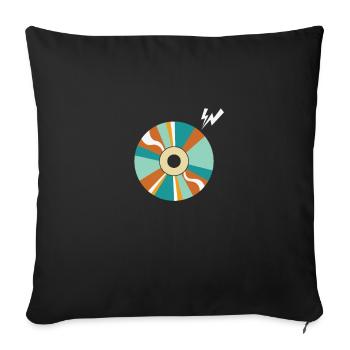CD-ROM Retro Memory Module Disk - Sofa pillowcase 17,3'' x 17,3'' (45 x 45 cm) - black - Front