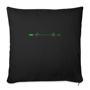 Module de mémoire de ligne de battement de cœur de clé USB - Housse de coussin décorative 45 x 45 cm - noir - Devant