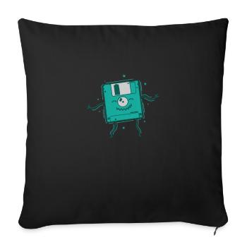 Floppy Disk Dances Retro Storage Module Disk - Sofa pillowcase 17,3'' x 17,3'' (45 x 45 cm) - black - Front