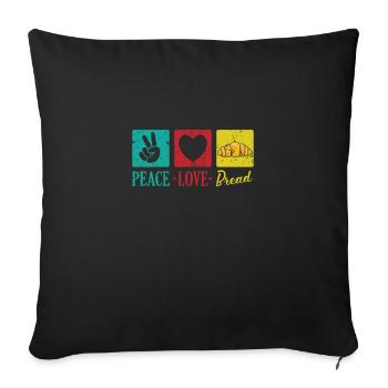 Paix Amour Boulanger De Pain - Housse de coussin décorative 45 x 45 cm - noir - Devant