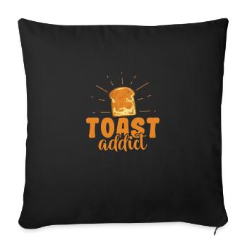 Toast addict baker baked goods - Sofa pillowcase 17,3'' x 17,3'' (45 x 45 cm) - black - Front