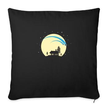 Shooting stars in the night sky - Sofa pillowcase 17,3'' x 17,3'' (45 x 45 cm) - black - Front