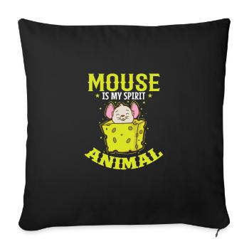 Mouse is my spirit Animal Pet - Sofa pillowcase 17,3'' x 17,3'' (45 x 45 cm) - black - Front