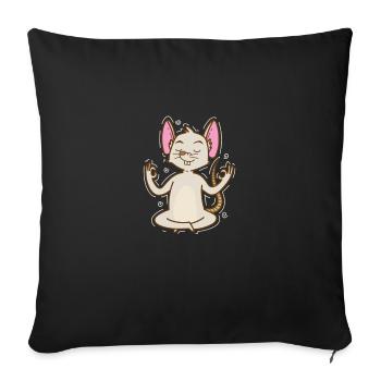 Mouse Meditating Pet Cheese - Sofa pillowcase 17,3'' x 17,3'' (45 x 45 cm) - black - Front