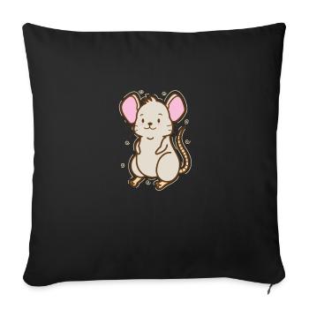 Mouse, Nature, Cheese, Pet - Sofa pillowcase 17,3'' x 17,3'' (45 x 45 cm) - black - Front