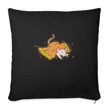 Mouse Under The Blanket Nature Pet - Sofa pillowcase 17,3'' x 17,3'' (45 x 45 cm) - black - Front