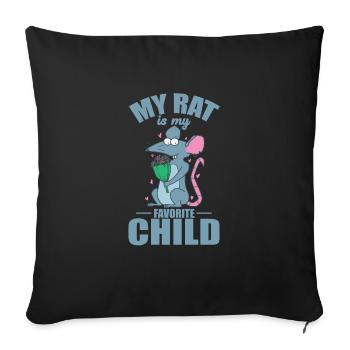My Rat is my Favorite Child Rodent - Sofa pillowcase 17,3'' x 17,3'' (45 x 45 cm) - black - Front