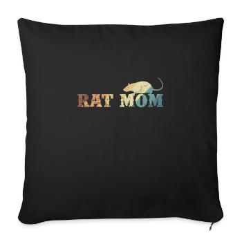 Rat Mom Rodent Pet Nature - Sofa pillowcase 17,3'' x 17,3'' (45 x 45 cm) - black - Front