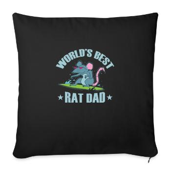 World's best Rat Dad Rodent - Sofa pillowcase 17,3'' x 17,3'' (45 x 45 cm) - black - Front