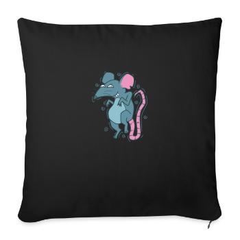 small rat pet rodent - Sofa pillowcase 17,3'' x 17,3'' (45 x 45 cm) - black - Front