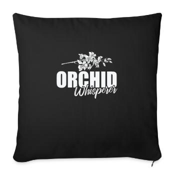 Orchid Whisperer Plant Flower - Sofa pillowcase 17,3'' x 17,3'' (45 x 45 cm) - black - Front