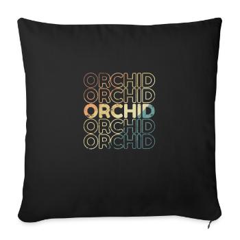 Orchidée Plante Jardin Fleur - Housse de coussin décorative 45 x 45 cm - noir - Devant