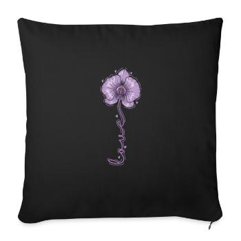 Love Orchid Plant Flower - Sofa pillowcase 17,3'' x 17,3'' (45 x 45 cm) - black - Front