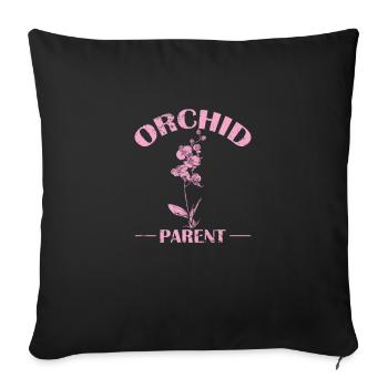 Orchid Parent Flower Plant - Sofa pillowcase 17,3'' x 17,3'' (45 x 45 cm) - black - Front