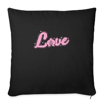 Love Flower Orchid Flower Plant - Sofa pillowcase 17,3'' x 17,3'' (45 x 45 cm) - black - Front