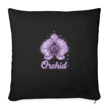 Orchidée, Nature, Plante, Fleur - Housse de coussin décorative 45 x 45 cm - noir - Devant