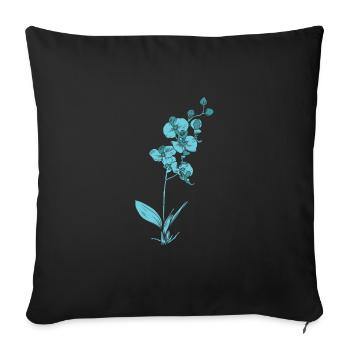 Plante, Orchidée, Fleur, Plante - Housse de coussin décorative 45 x 45 cm - noir - Devant