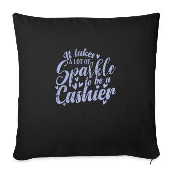 Il faut beaucoup d’éclat pour être caissier - Housse de coussin décorative 45 x 45 cm - noir - Devant