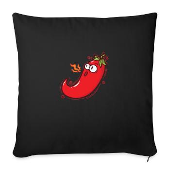 Piment Chaleur Épice Chaleur Degré de piquant - Housse de coussin décorative 45 x 45 cm - noir - Devant