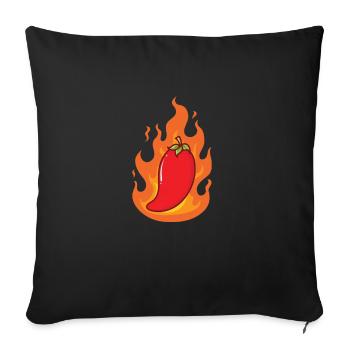 piquant d’épices de piment brûlant - Housse de coussin décorative 45 x 45 cm - noir - Devant