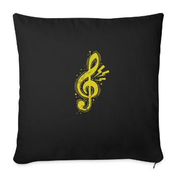 Clef Treble Clef Music - Sofa pillowcase 17,3'' x 17,3'' (45 x 45 cm) - black - Front