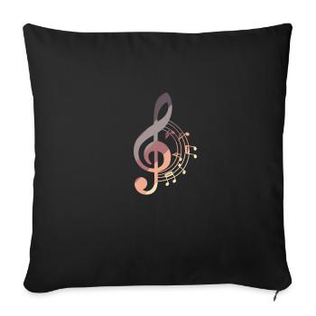 Clef Music with Harmony - Sofa pillowcase 17,3'' x 17,3'' (45 x 45 cm) - black - Front