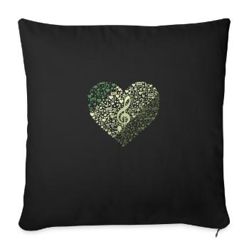 Word cloud with musical notes and clef - Sofa pillowcase 17,3'' x 17,3'' (45 x 45 cm) - black - Front