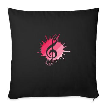 Clé de sol Clé de sol Clé de musique - Housse de coussin décorative 45 x 45 cm - noir - Devant