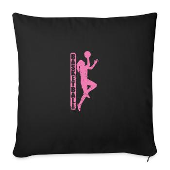 Women's Basketball Girls Team Sports - Sofa pillowcase 17,3'' x 17,3'' (45 x 45 cm) - black - Front