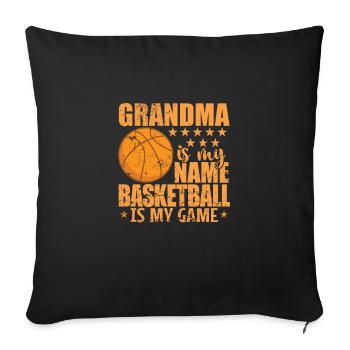 Grand-mère, c’est mon nom, le basket-ball, c’est mon jeu - Housse de coussin décorative 45 x 45 cm - noir - Devant