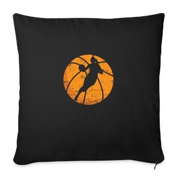 Basket-ball Filles Femmes Sports Hoop - Housse de coussin décorative 45 x 45 cm - noir - Devant