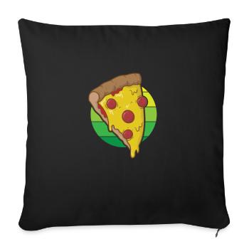 Salami pizza Italian and cheese - Sofa pillowcase 17,3'' x 17,3'' (45 x 45 cm) - black - Front