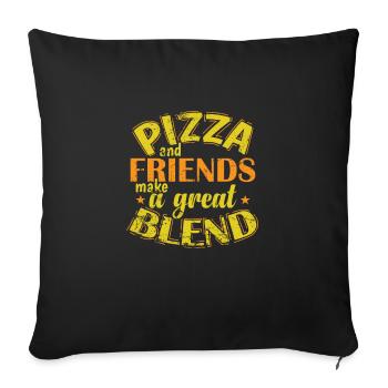 Pizza and Friends make a great Blend - Sofa pillowcase 17,3'' x 17,3'' (45 x 45 cm) - black - Front