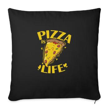 La pizza, c’est la vie italienne - Housse de coussin décorative 45 x 45 cm - noir - Devant