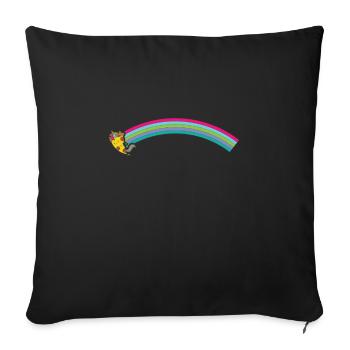 Pizza Licorne avec Arc-en-ciel - Housse de coussin décorative 45 x 45 cm - noir - Devant
