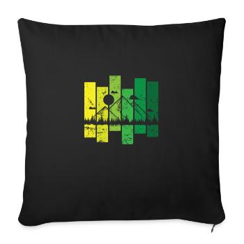 Montagnes, Randonnée, Nature, Hobby - Housse de coussin décorative 45 x 45 cm - noir - Devant