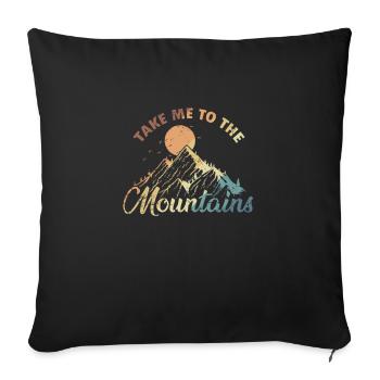 Emmenez-moi dans les montagnes Randonnée Hobby - Housse de coussin décorative 45 x 45 cm - noir - Devant