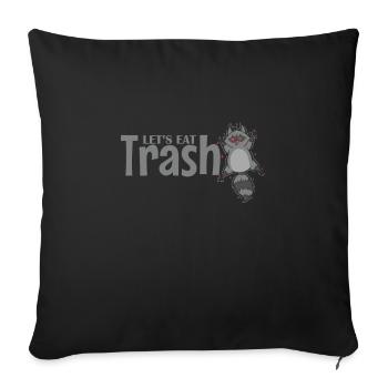 Let's eat Trash Raccoon Omnivore - Sofa pillowcase 17,3'' x 17,3'' (45 x 45 cm) - black - Front