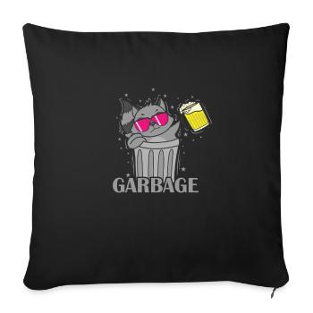 Ordures Raton laveur Nocturne - Housse de coussin décorative 45 x 45 cm - noir - Devant