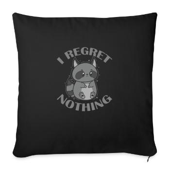 I regret nothing nocturnal raccoon - Sofa pillowcase 17,3'' x 17,3'' (45 x 45 cm) - black - Front