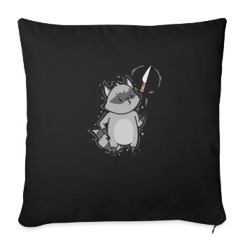 Washable with knife omnivore - Sofa pillowcase 17,3'' x 17,3'' (45 x 45 cm) - black - Front