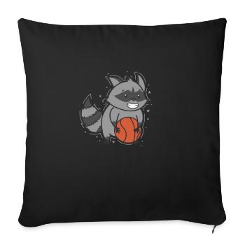 Washable plays basketball omnivore - Sofa pillowcase 17,3'' x 17,3'' (45 x 45 cm) - black - Front