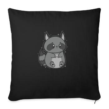 cute washable omnivore - Sofa pillowcase 17,3'' x 17,3'' (45 x 45 cm) - black - Front
