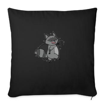 Washable with garbage bag nocturnal omnivore - Sofa pillowcase 17,3'' x 17,3'' (45 x 45 cm) - black - Front
