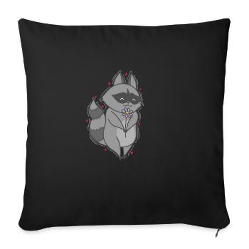 Washable with Flowers Omnivore from USA - Sofa pillowcase 17,3'' x 17,3'' (45 x 45 cm) - black - Front