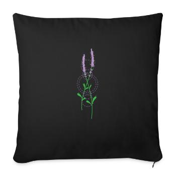 Lavender Plant Garden Fragrance Aroma - Sofa pillowcase 17,3'' x 17,3'' (45 x 45 cm) - black - Front