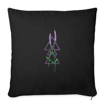 Parfum de plante de jardin lavande - Housse de coussin décorative 45 x 45 cm - noir - Devant