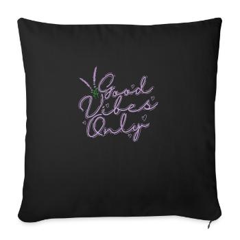 Vibes only Lavender Garden Fragrance Plant - Sofa pillowcase 17,3'' x 17,3'' (45 x 45 cm) - black - Front